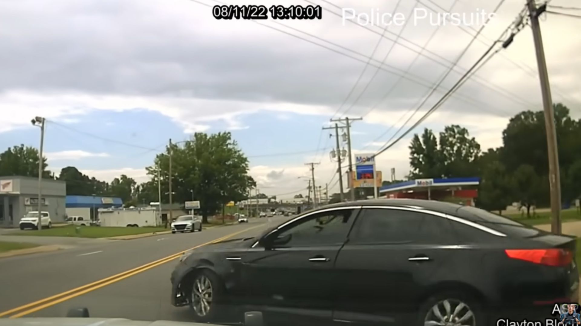 Watch An Arkansas Trooper PIT A Fleeing Suspect Head-On Into A Utility Pole