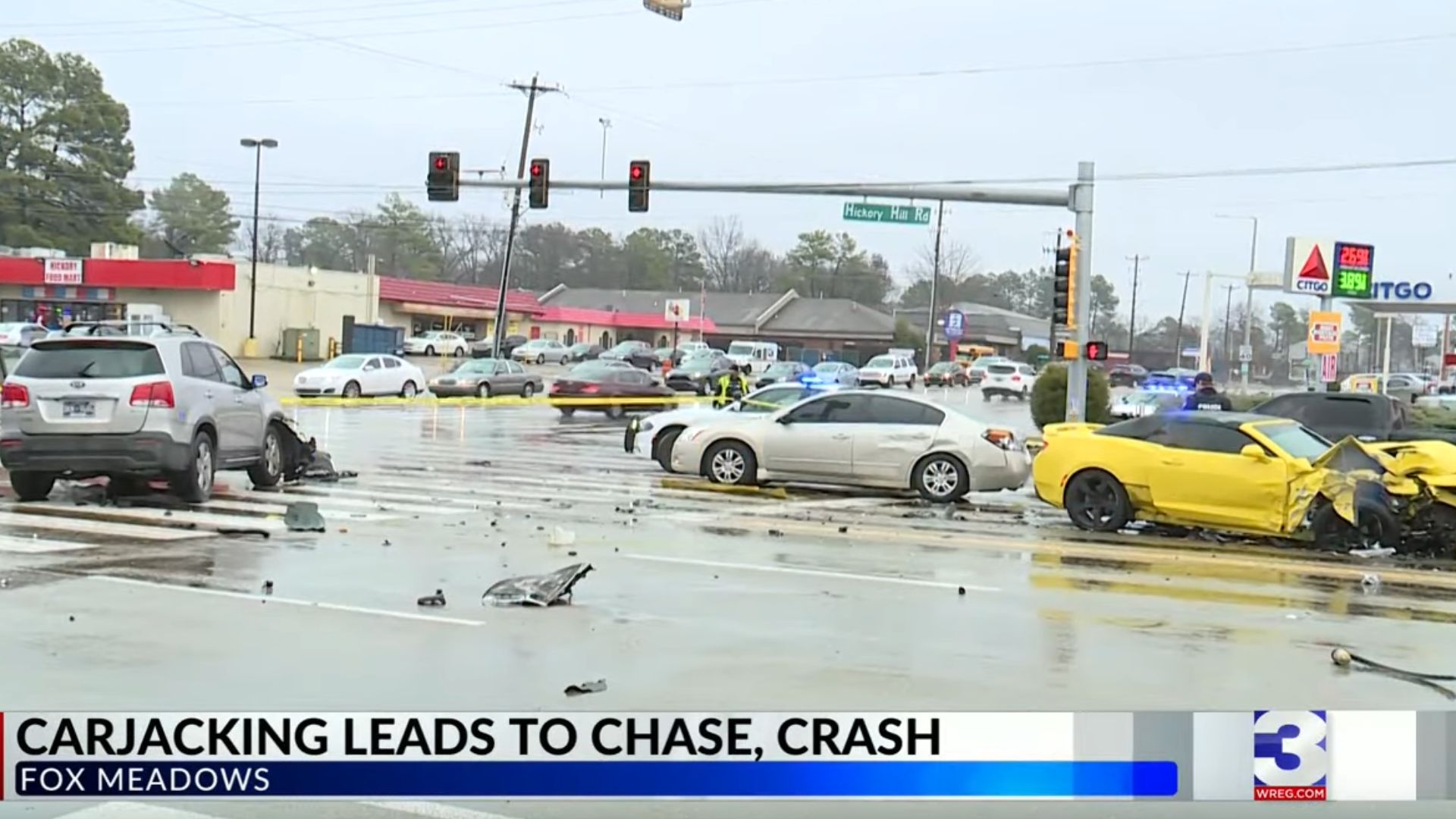 Carjacked Camaro Causes Massive Crash