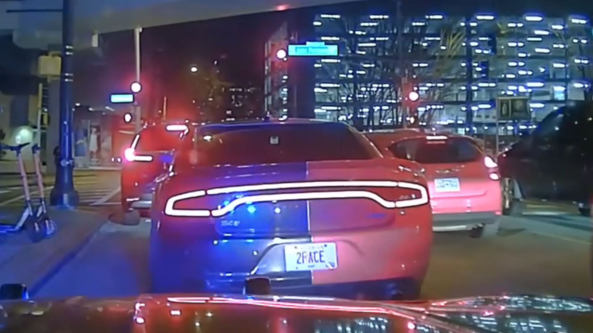 Two Face Dodge Charger Rams Innocent Bystander During Police Chase
