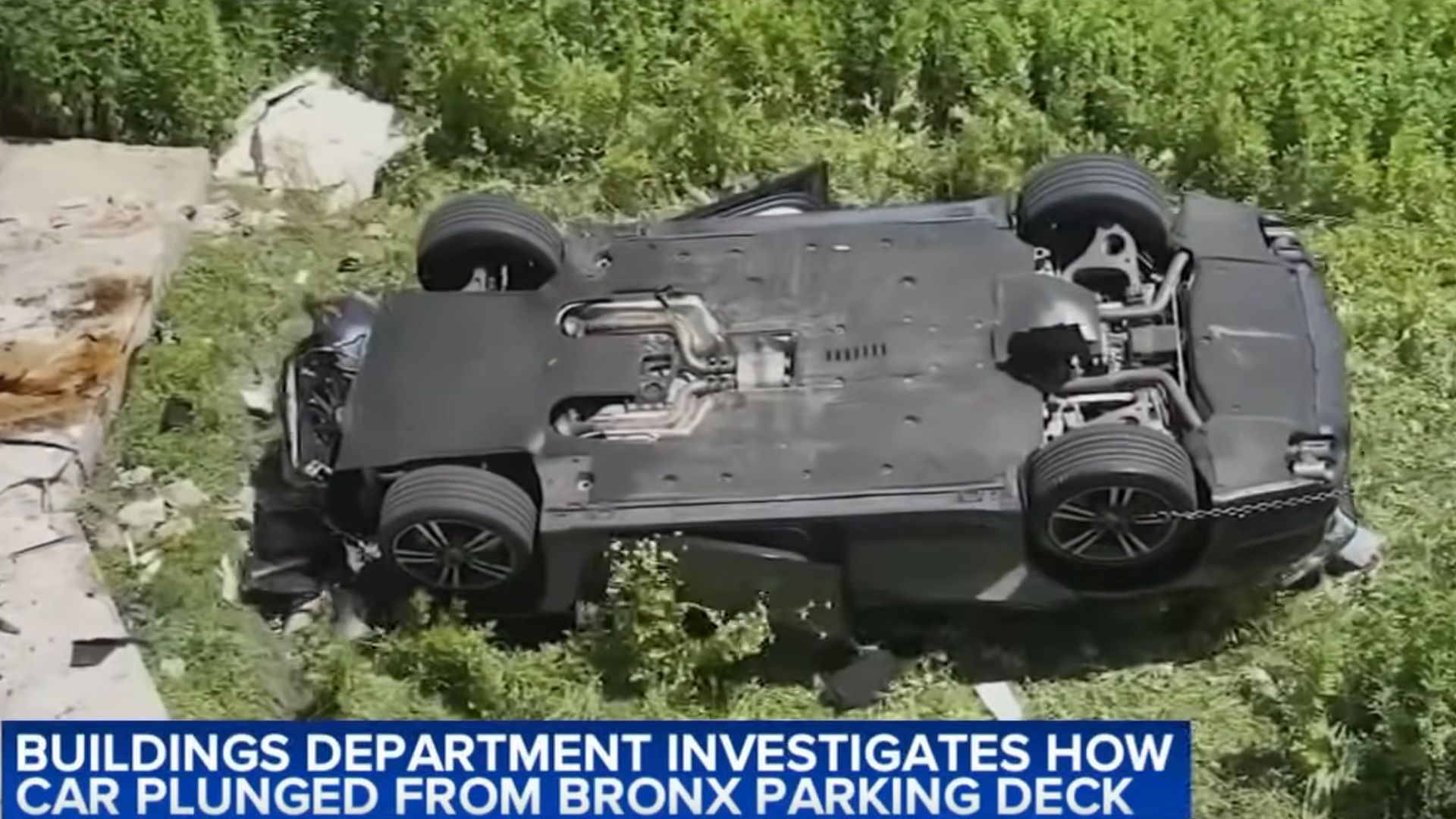 Possibly Stolen Porsche Falls Off New York Parking Deck