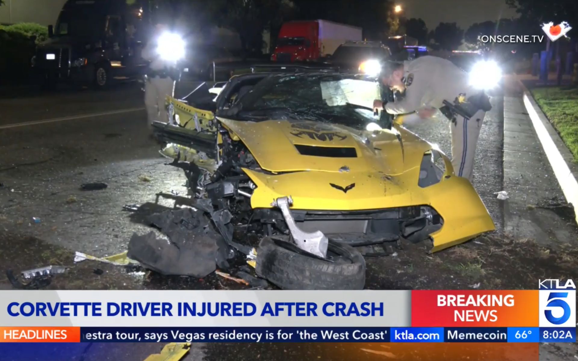 Corvette Destroyed After High-Speed Pursuit Ends in Fiery Crash in Fontana