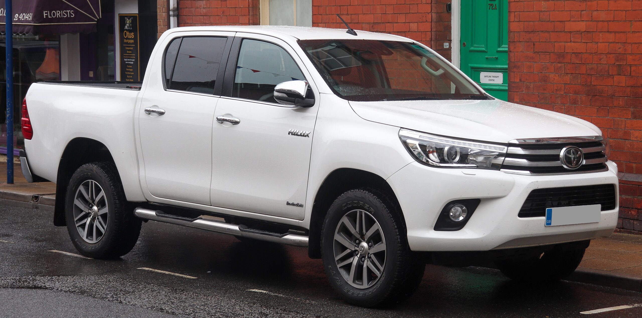 Toyota Hilux double cab pickup truck, front three-quarter view
