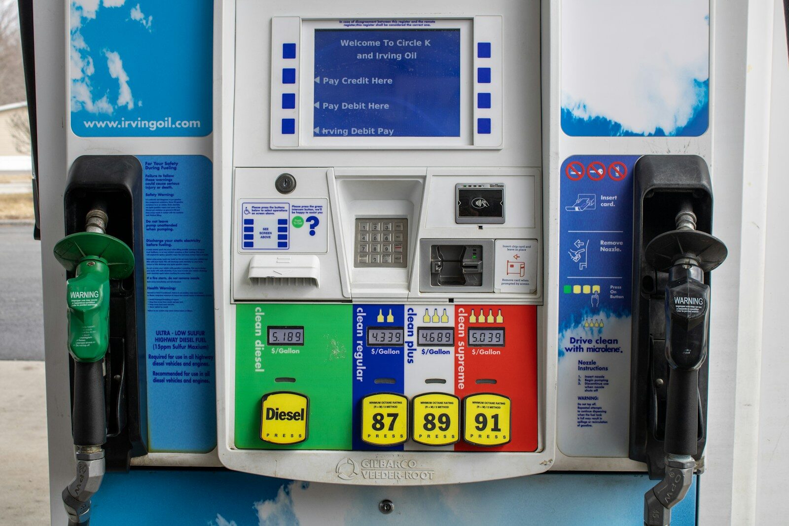 a close up of a gas pump at a gas station