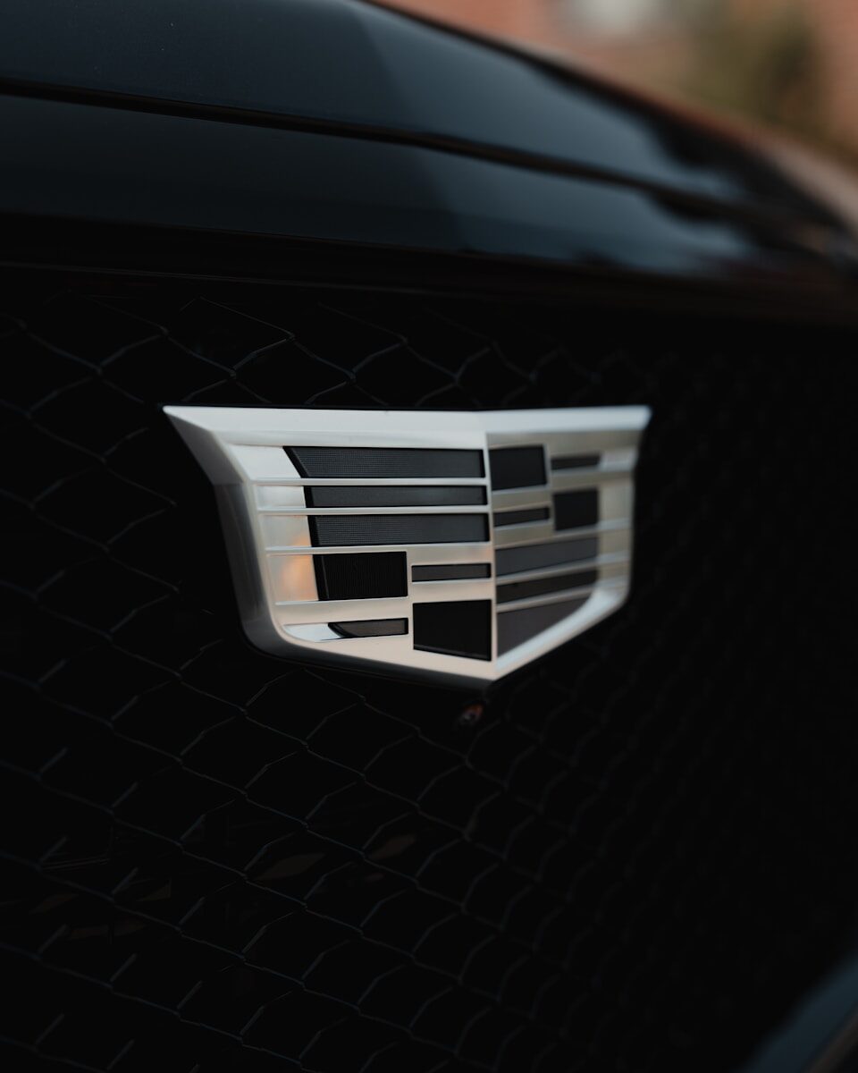 a close up of the emblem on a car
