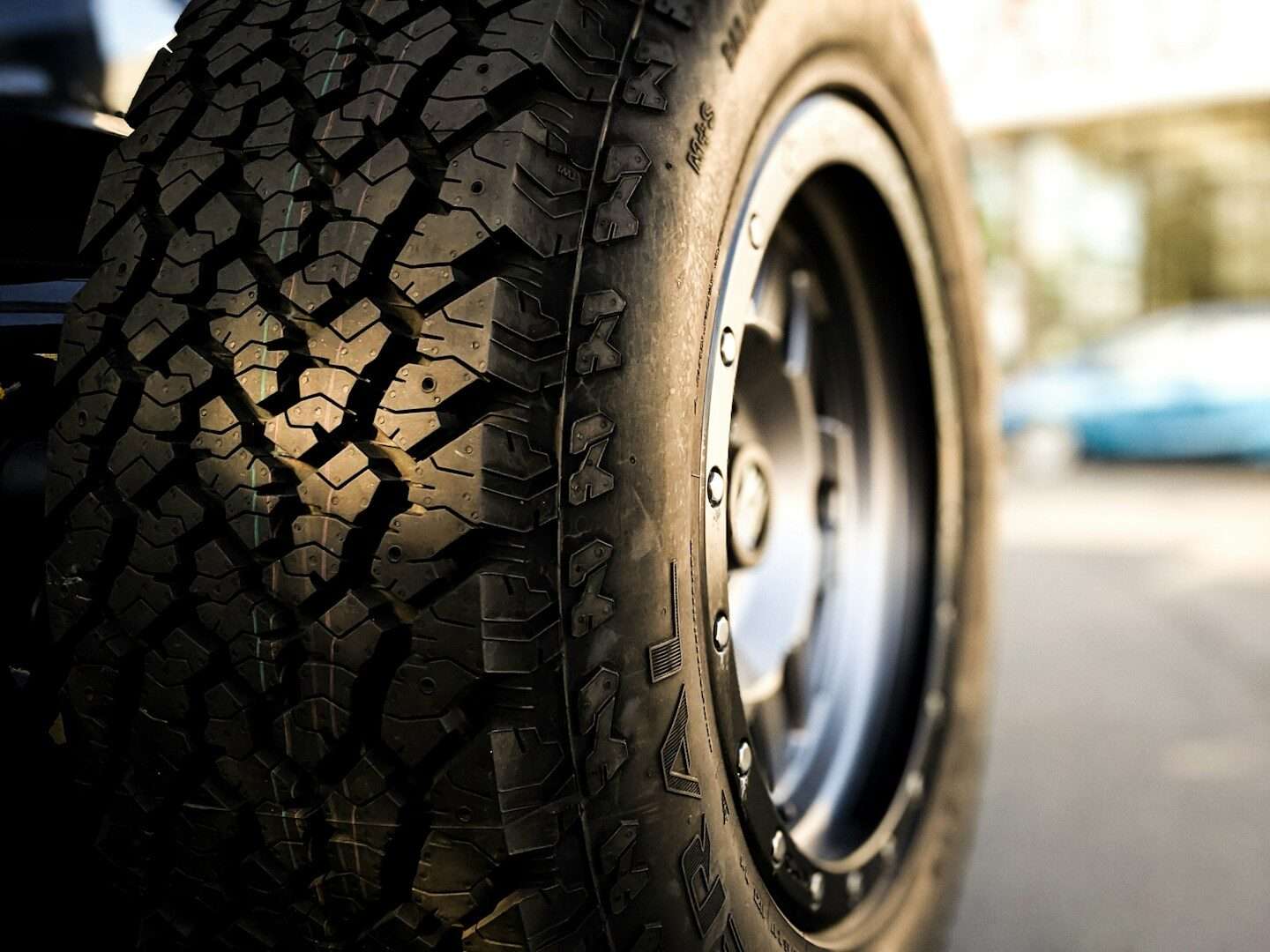 Spare tire and wheel close up