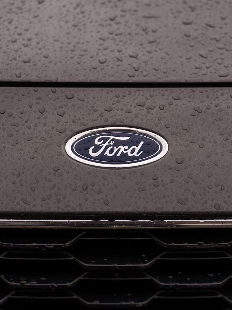 A close up of the front grille of a car