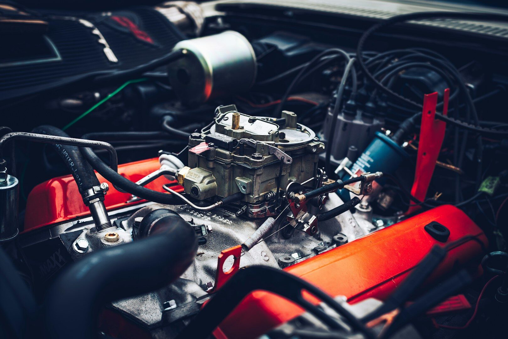 Close-up of a turbocharged GDI engine bay, similar to the fuel-rail area covered in the Genesis recall