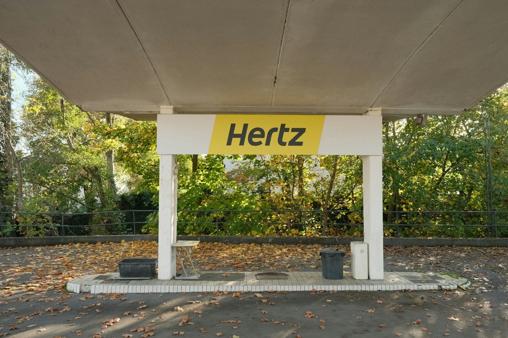 a sign on a covered area