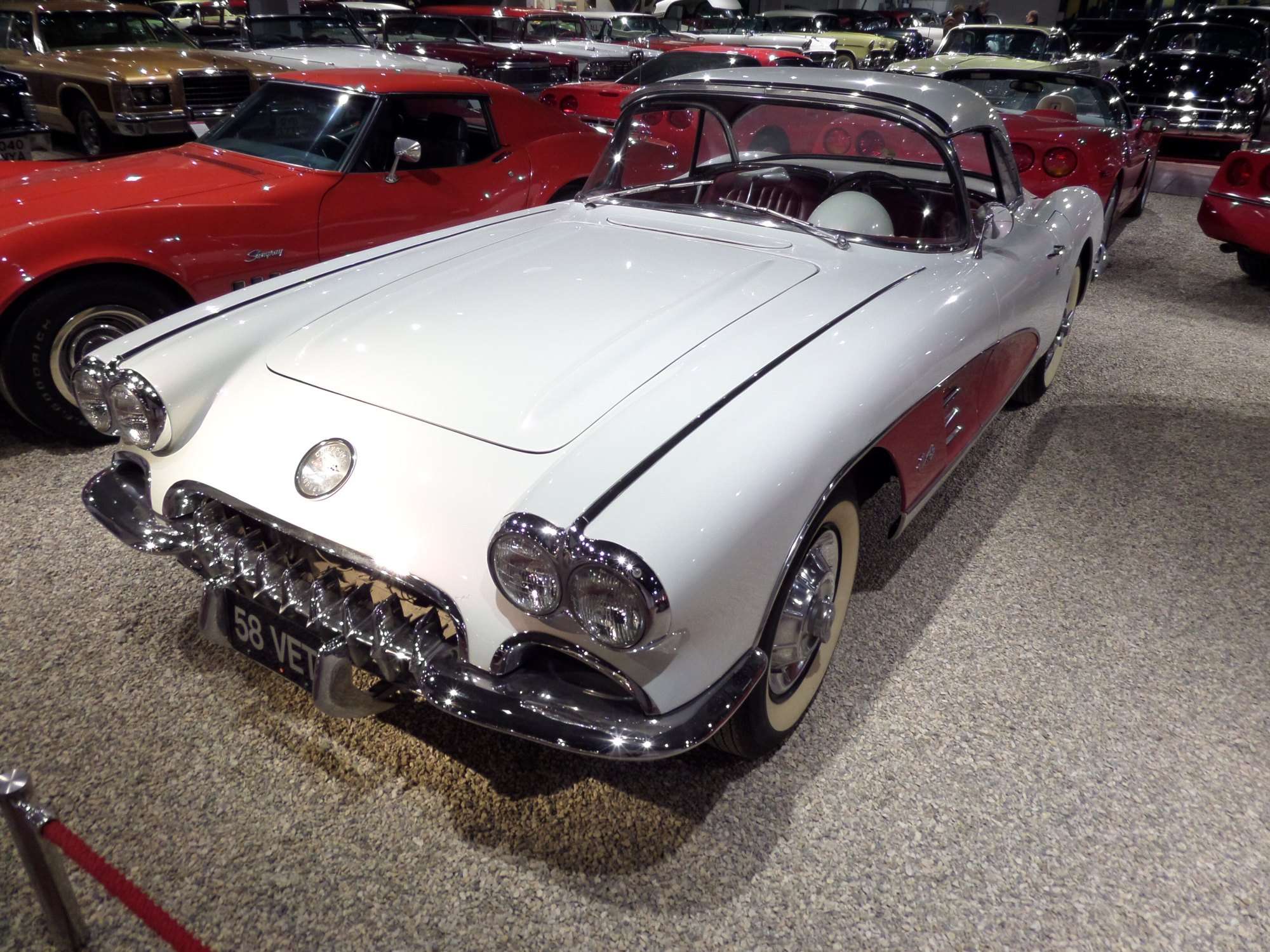 Red 1958 Chevrolet Corvette convertible