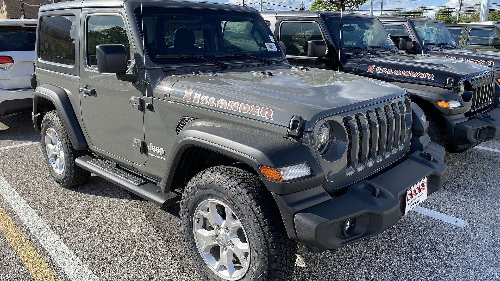 A 2021 Jeep Wrangler two-door, one of the model years covered by recall 26V363