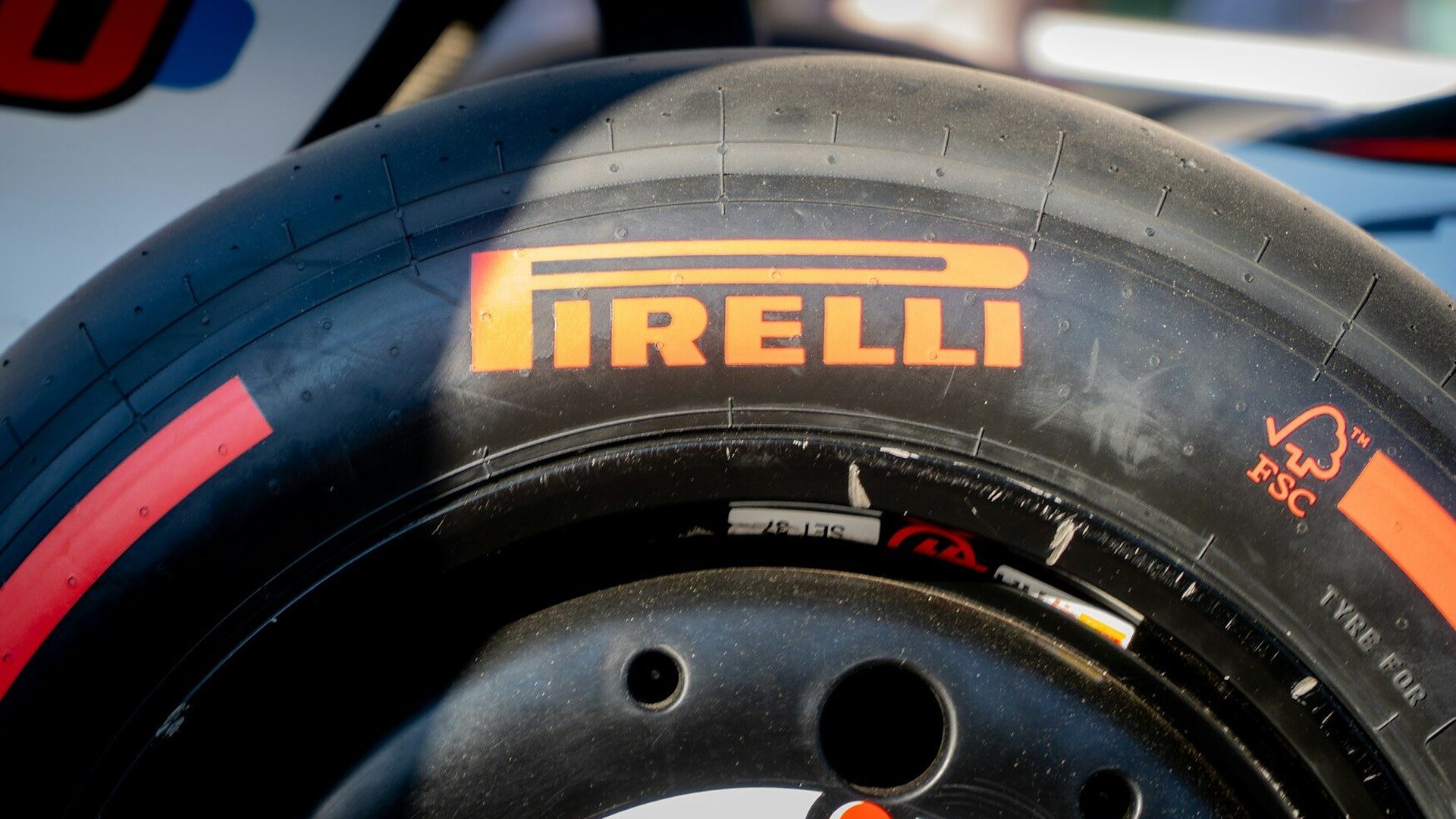 Pirelli tire on a formula 1 race car