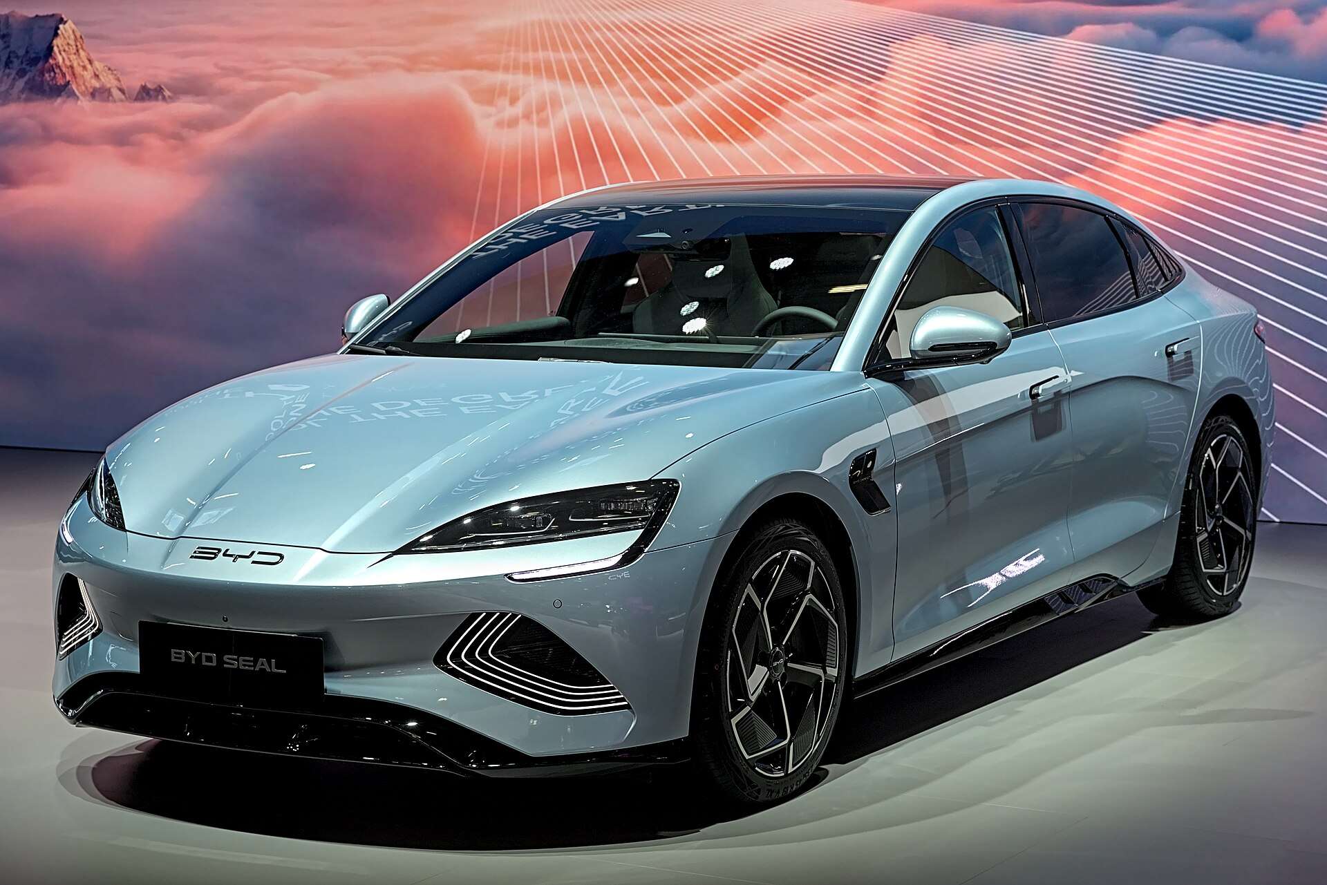 BYD Seal electric sedan on display at IAA Mobility 2023 in Munich