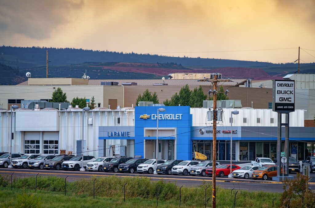 Chevrolet Buick GMC dealership building and lot in Laramie, Wyoming