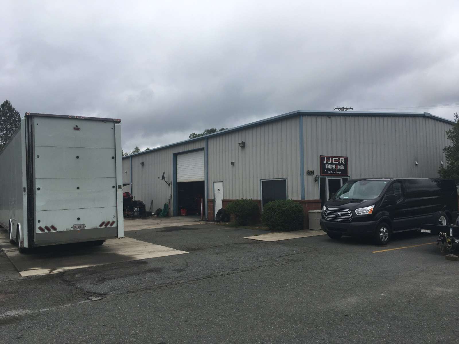 Exterior of the Jennifer Jo Cobb Racing shop