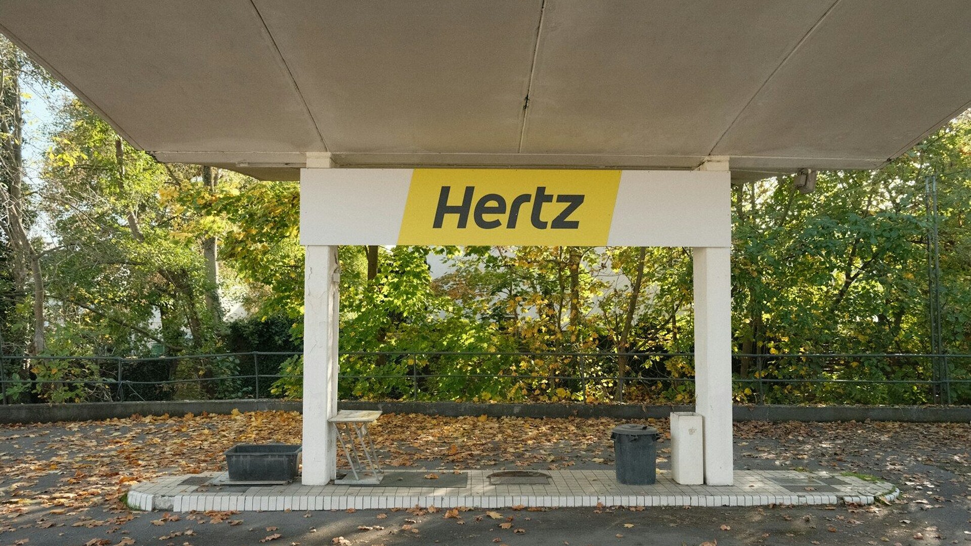 a sign on a covered area