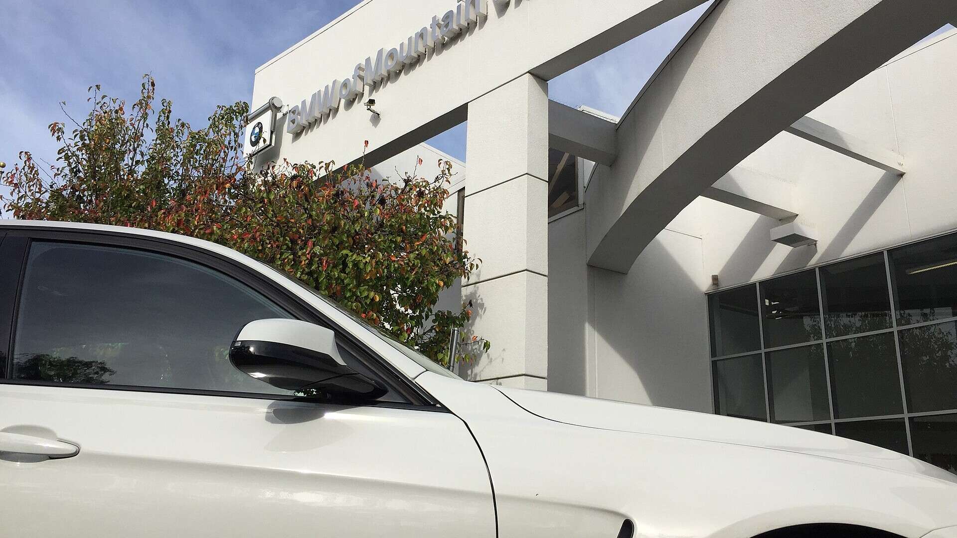 BMW of Mountain View, an AutoNation dealership, with a 2015 BMW M3 on display
