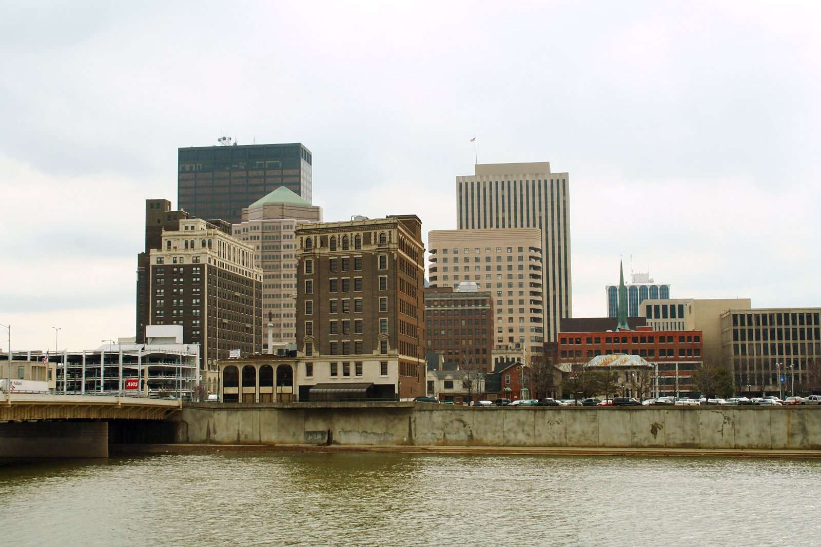 The downtown Dayton, Ohio, skyline