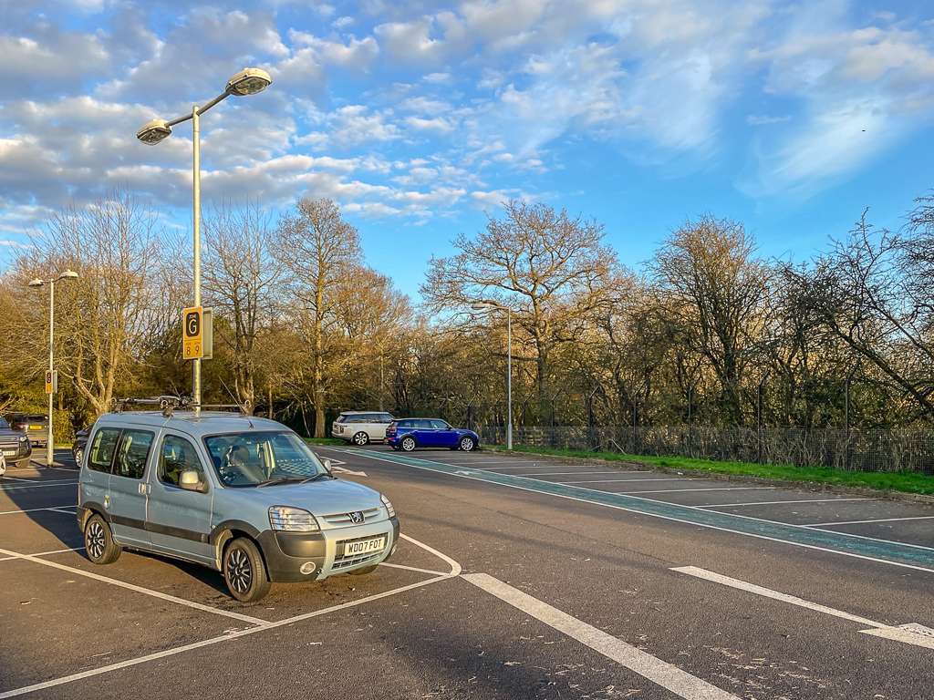 Rows of cars in the long-stay car park at Gatwick Airport's South Terminal