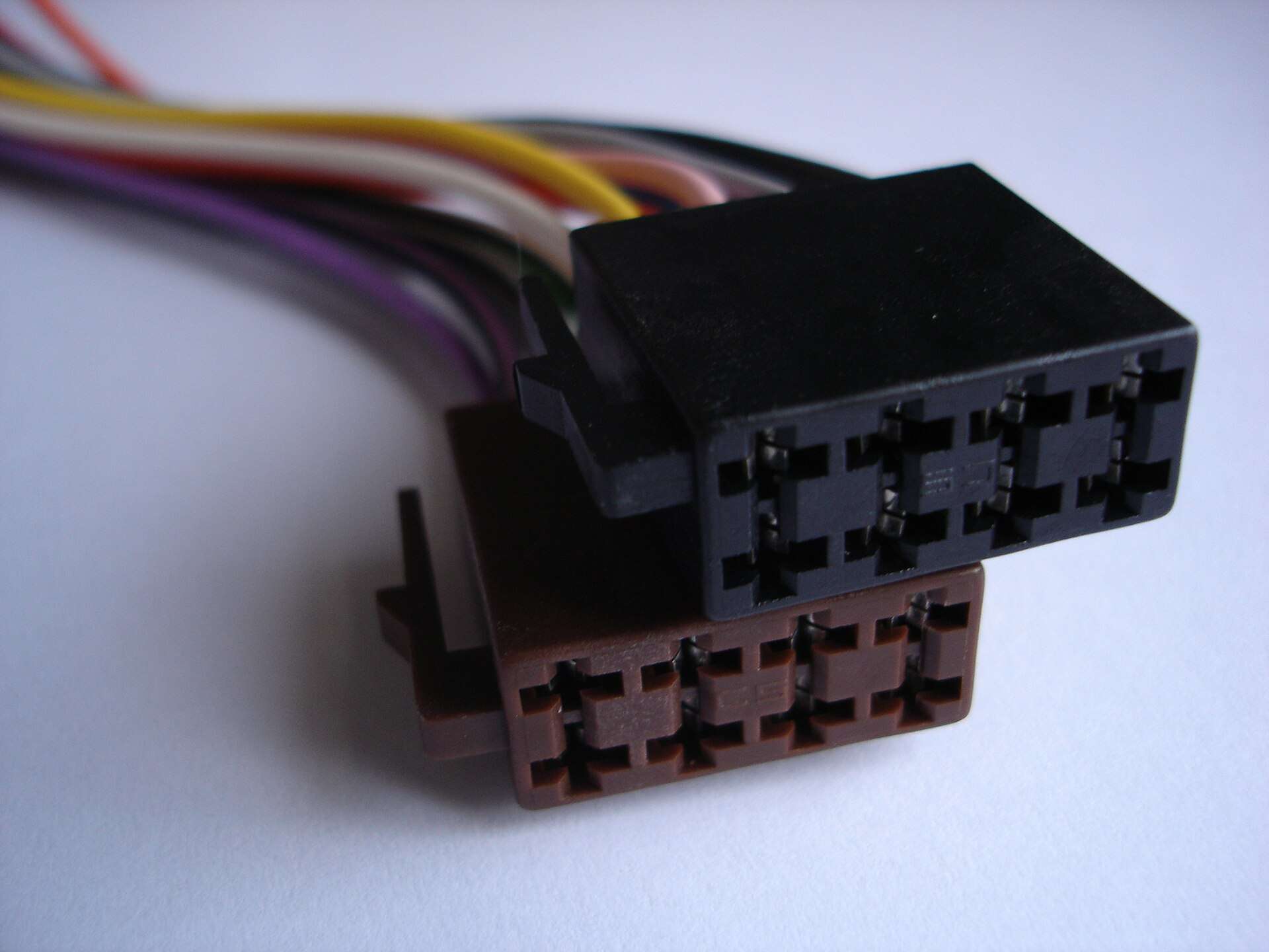 ISO wiring connectors used to install an aftermarket head unit