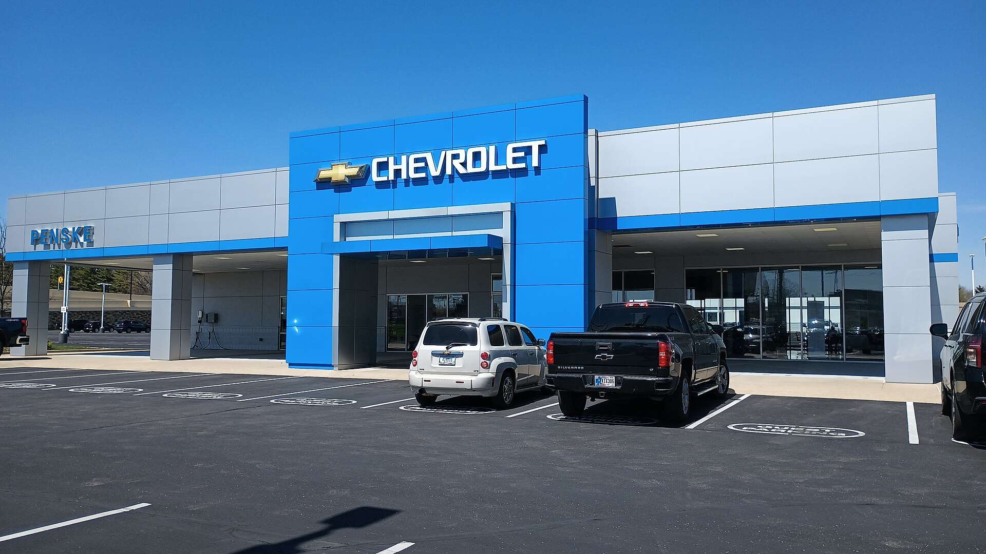 Exterior of a Penske Chevrolet dealership in Indianapolis