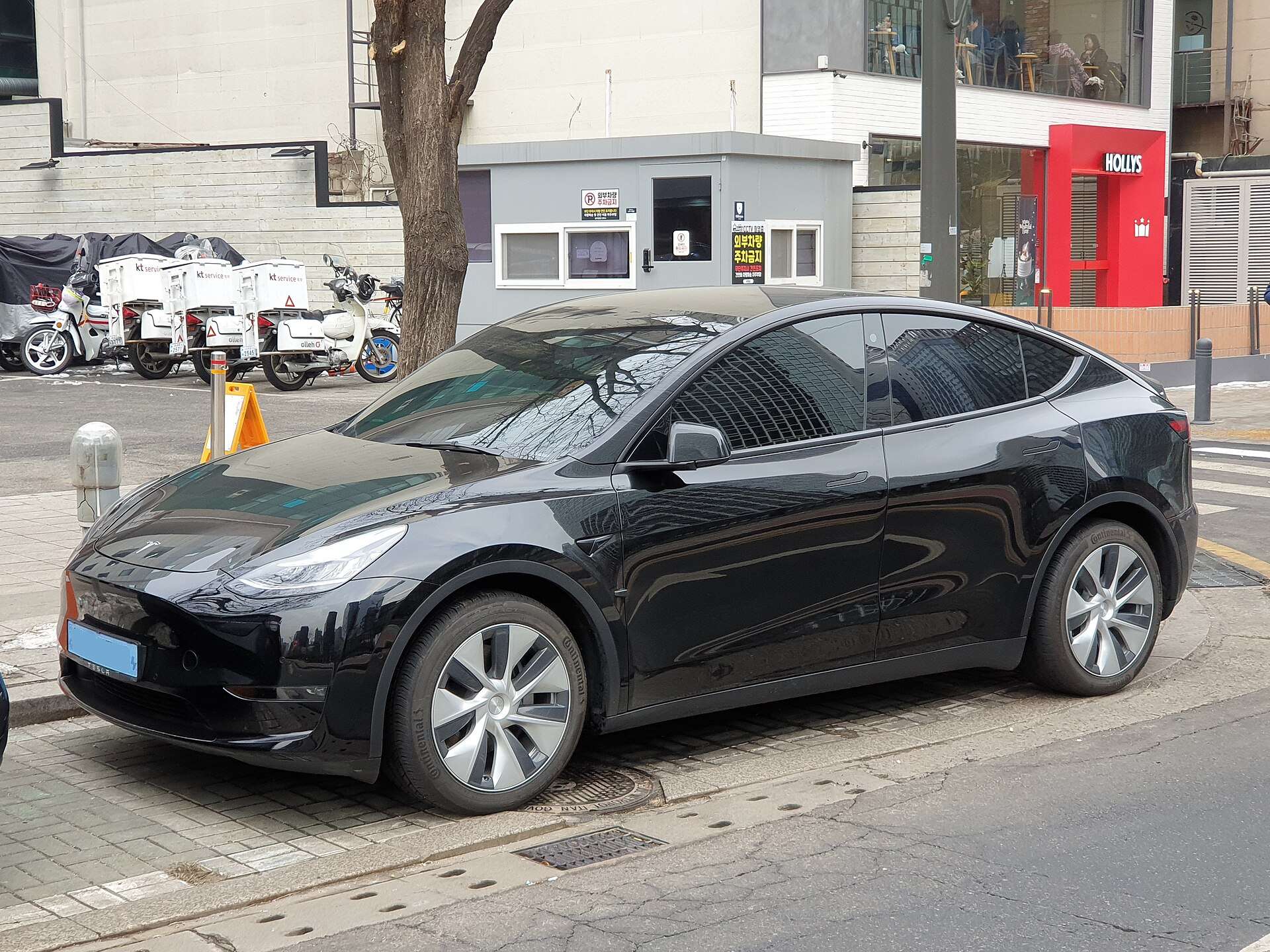 Black Tesla Model Y parked outdoors