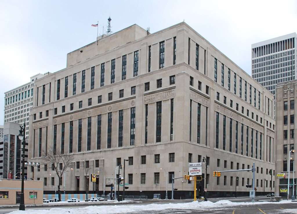 Theodore Levin United States Courthouse in downtown Detroit