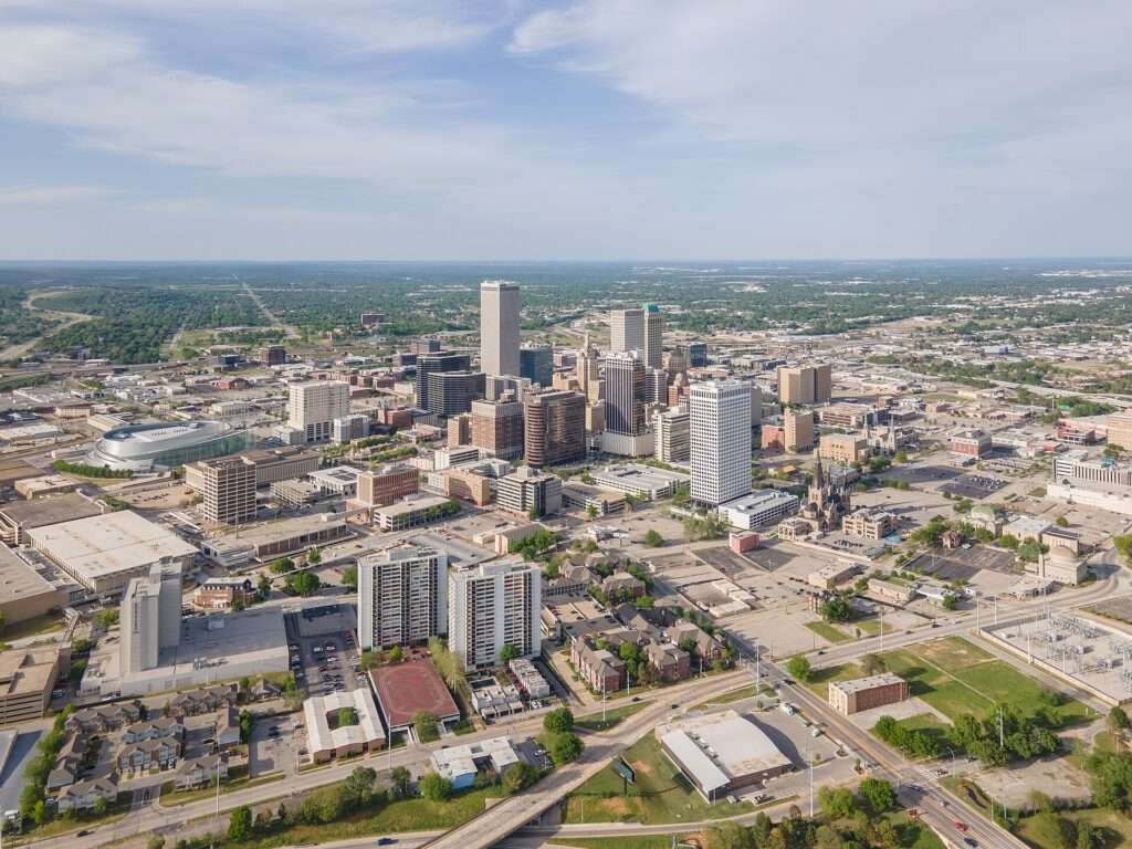 Aerial view of downtown Tulsa, Oklahoma